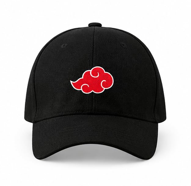 Moonshine Kids Unisex Baseball Cap for Boys & Girls | Multiple Design, Adjustable Strap - Black/Anime Naruto Logo