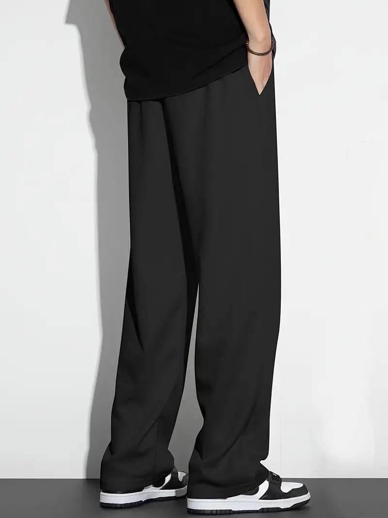 Samfor Mid-Rise Stretchable Joggers in Premium Polycotton Comfort Blend for Street and Lounge Wear - Korean Style Baggy Track Pants for Men