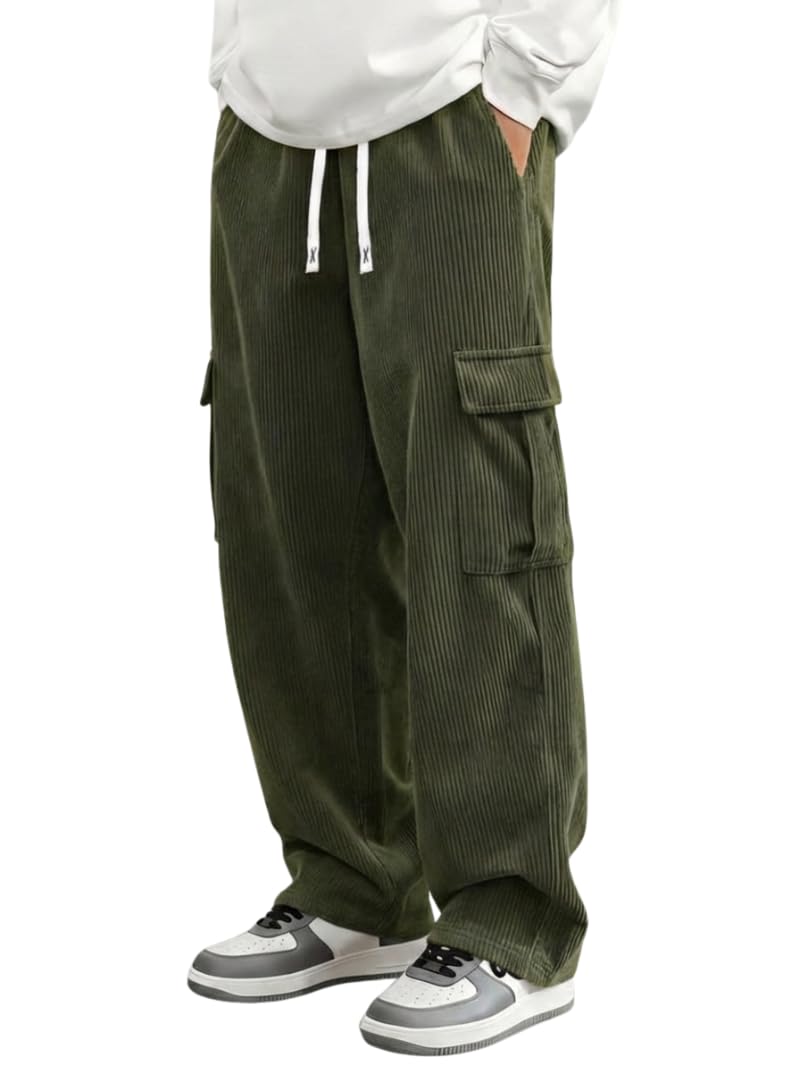 Samfor Pant for Men Casual Feel Cargo Joggers for Men – Loose Fit Utility Pants with 5 Pockets | Durable Outdoor & Hiking Trousers for man