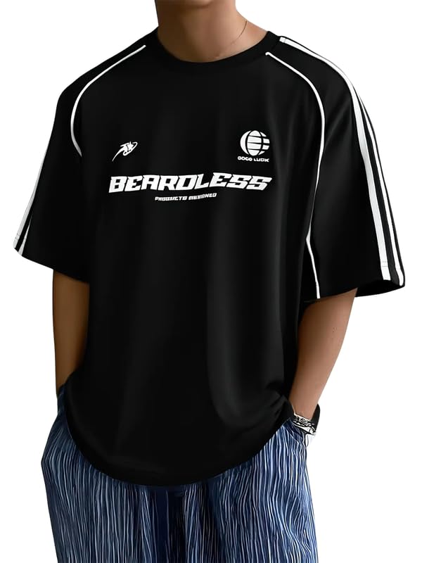 Printed Men’s Polycotton Relax Fit Round Neck T-Shirt | Half Sleeve Solid Casual & Gym Wear Comfortable Regular T-Shirt
