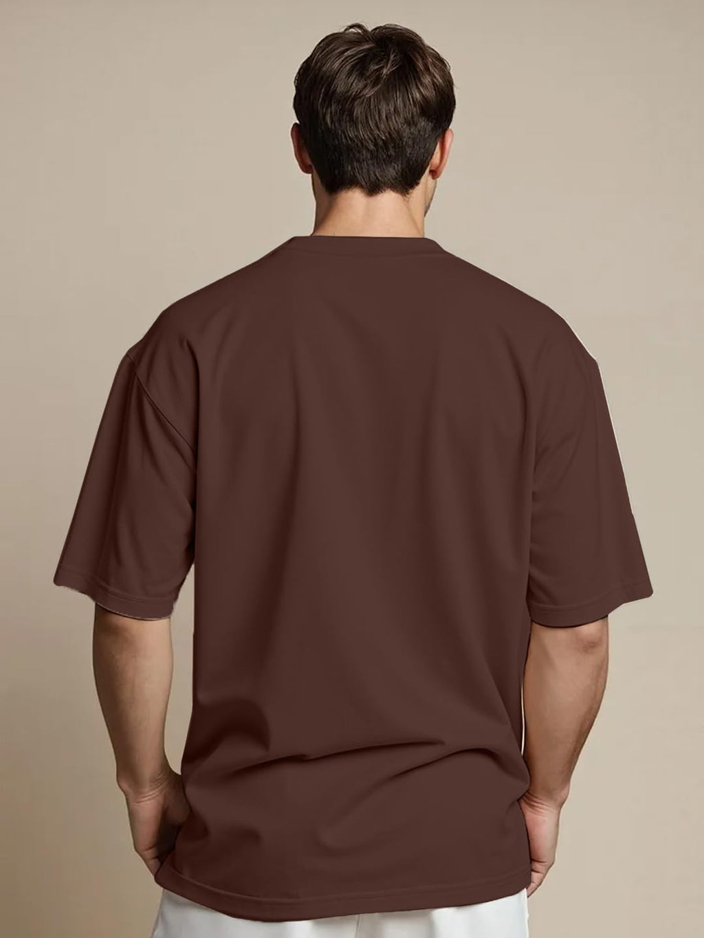 LEOTUDE Men's Half Sleeve Round Neck Cottonblend Graphic Print Oversized
