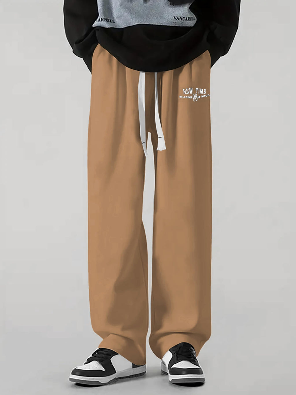 Samfor Mid-Rise Stretchable Joggers in Premium Polycotton Comfort Blend for Street and Lounge Wear - Korean Style Baggy Track Pants for Men