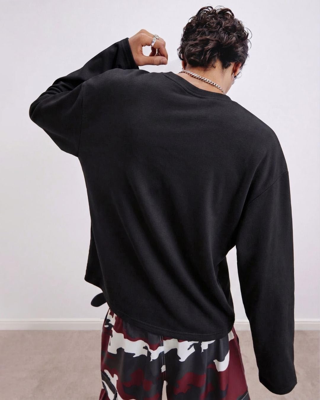 Long Sleeve Solid Oversized Tshirt | Breathable Winter Layering Essential | Soft Cotton Relaxed fit