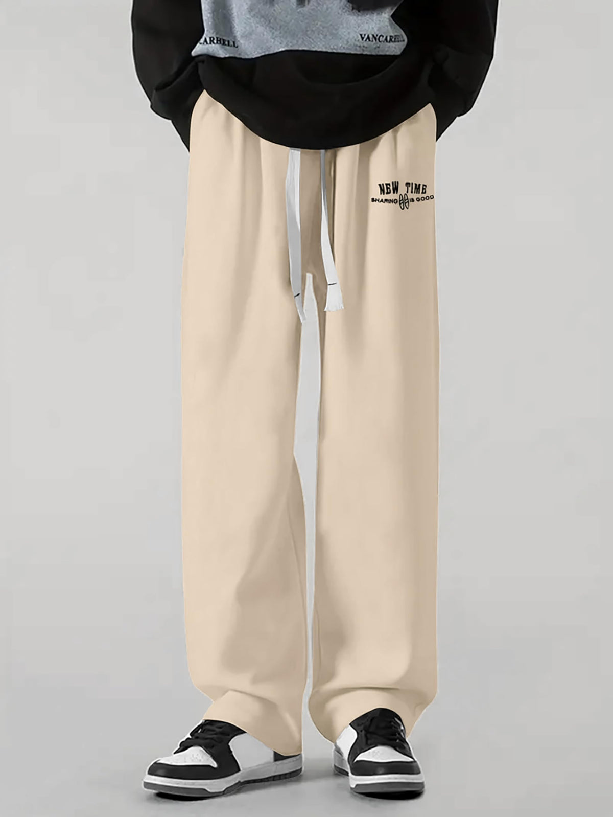 Samfor Mid-Rise Stretchable Joggers in Premium Polycotton Comfort Blend for Street and Lounge Wear - Korean Style Baggy Track Pants for Men
