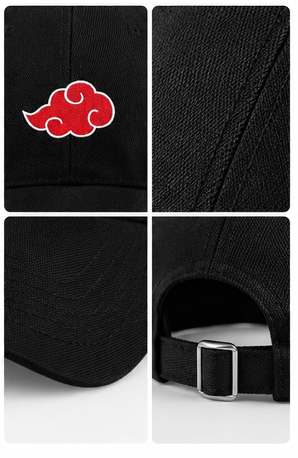 Moonshine Kids Unisex Baseball Cap for Boys & Girls | Multiple Design, Adjustable Strap - Black/Anime Naruto Logo