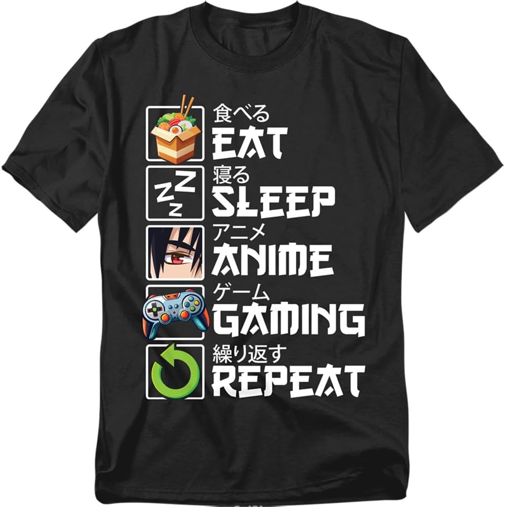 Popfunk Anime Gaming List T-Shirt – Funny Otaku Gamer Humor Tee, Unisex
