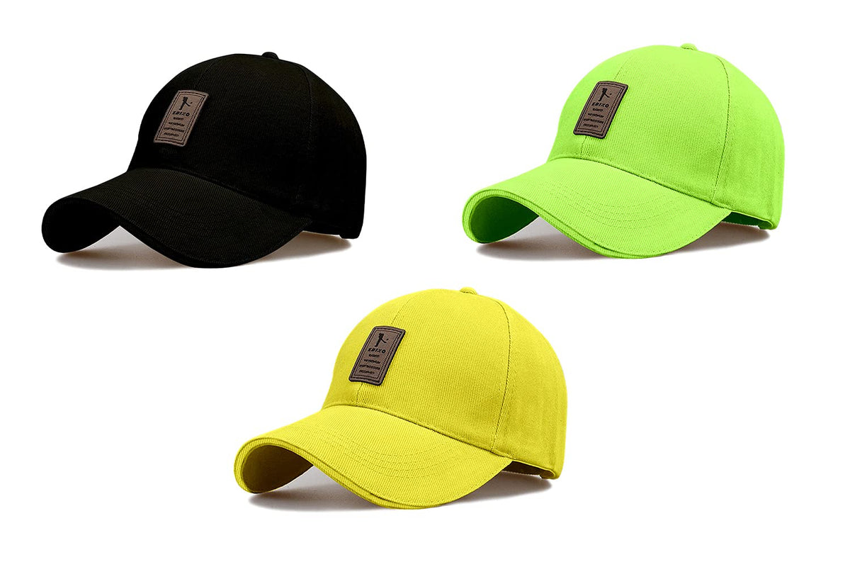 Combo 3 @2 Cap for Men Women Topi Unisex Head Branded Boy's Girl's Caps Adjustable Strap Summer Sports Cricket Gym Dance Cotton Free Size