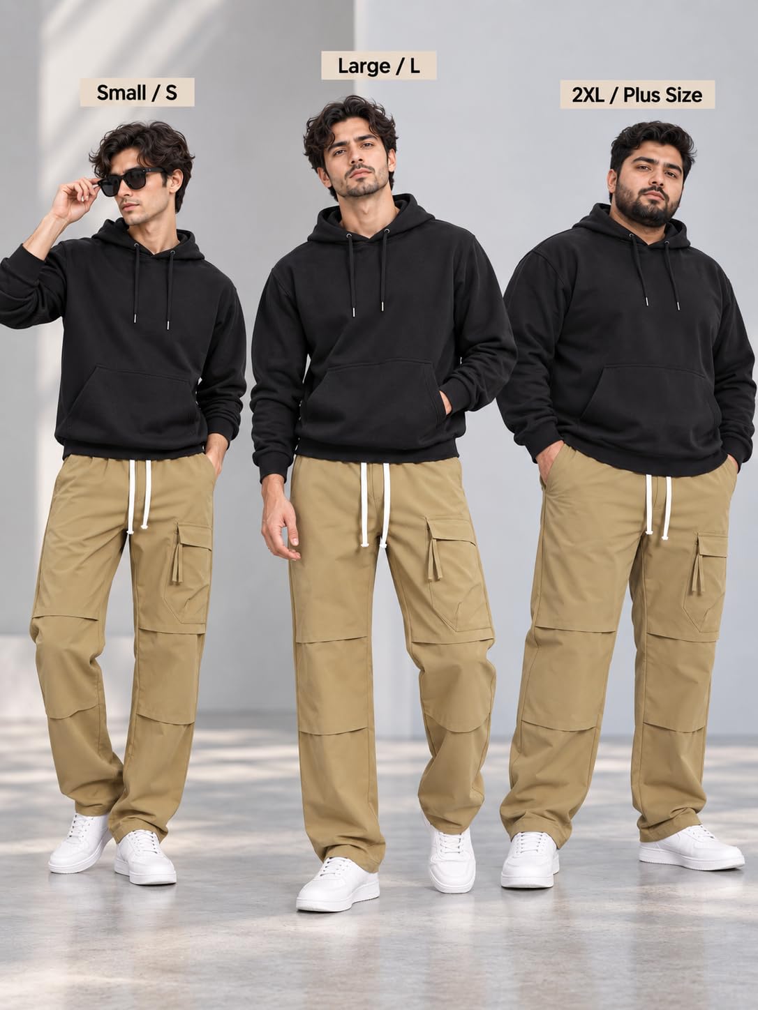GRECIILOOKS Men’s Cargo Pants | Multi Pocket Cotton Cargo Joggers for Men | Loose Fit Stylish Pant with Pockets | Casual Baggy Trousers & Streetwear Lower