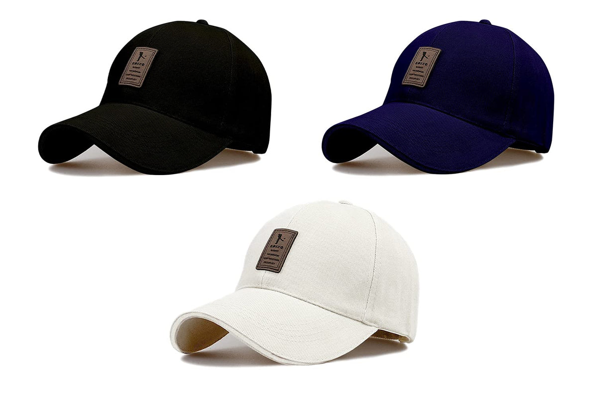 Combo 3 @2 Cap for Men Women Topi Unisex Head Branded Boy's Girl's Caps Adjustable Strap Summer Sports Cricket Gym Dance Cotton Free Size
