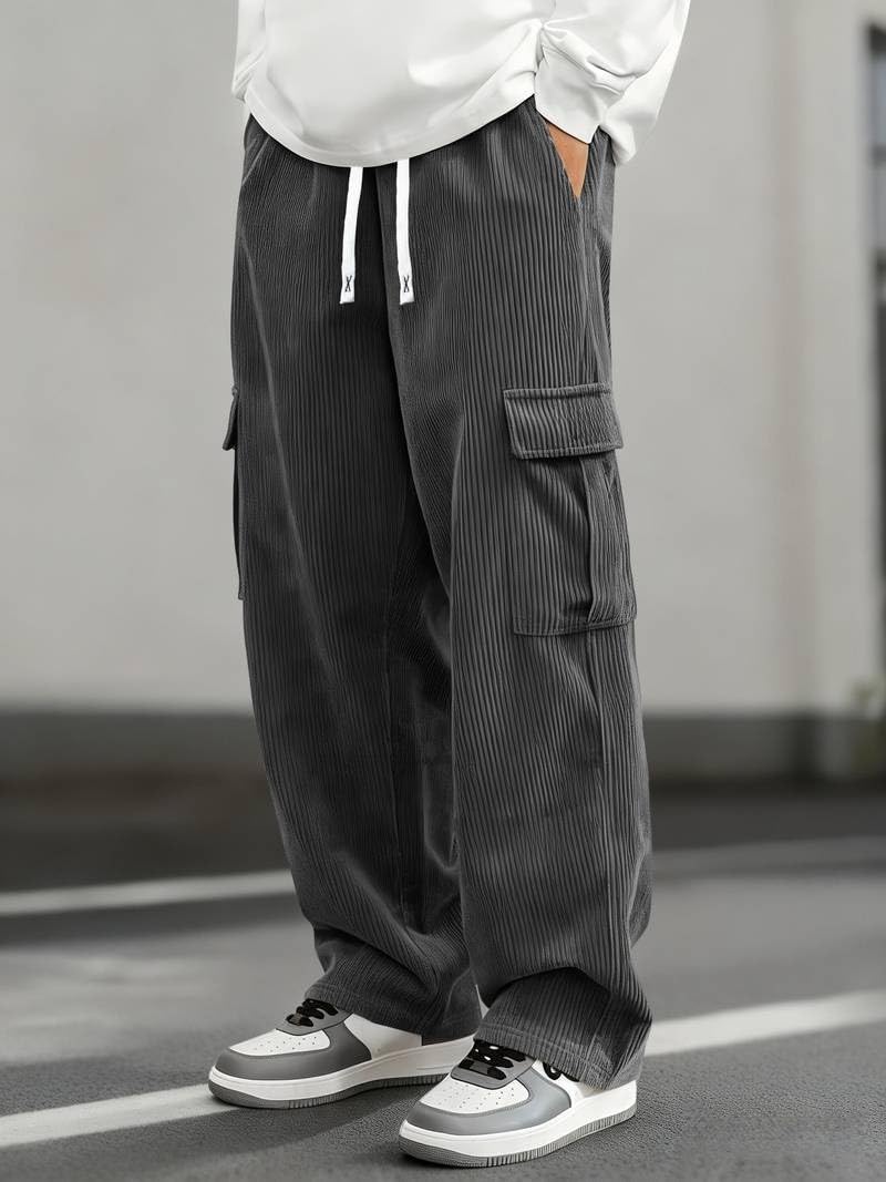 Samfor Pant for Men Casual Feel Cargo Joggers for Men – Loose Fit Utility Pants with 5 Pockets | Durable Outdoor & Hiking Trousers for man