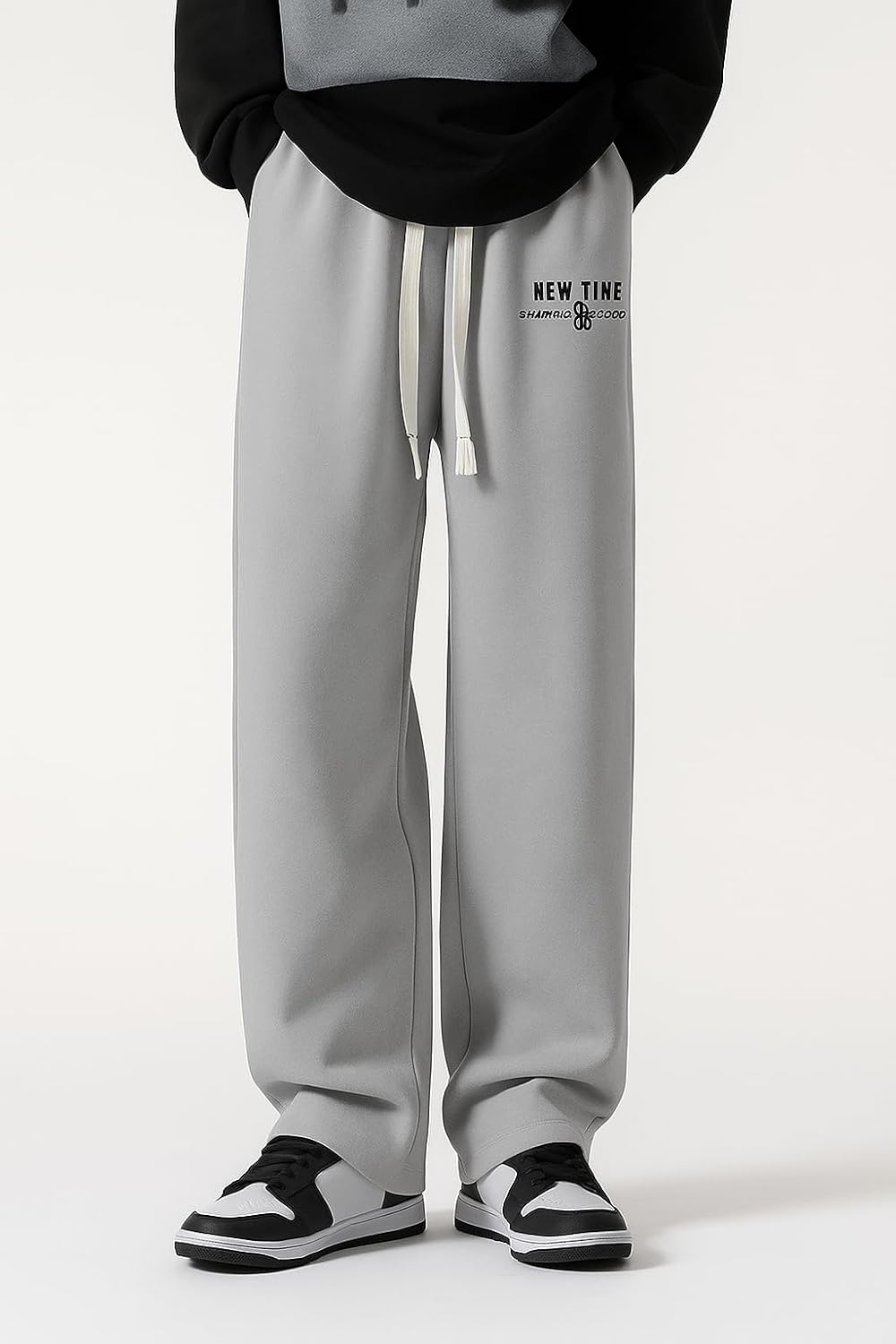 Samfor Mid-Rise Stretchable Joggers in Premium Polycotton Comfort Blend for Street and Lounge Wear - Korean Style Baggy Track Pants for Men