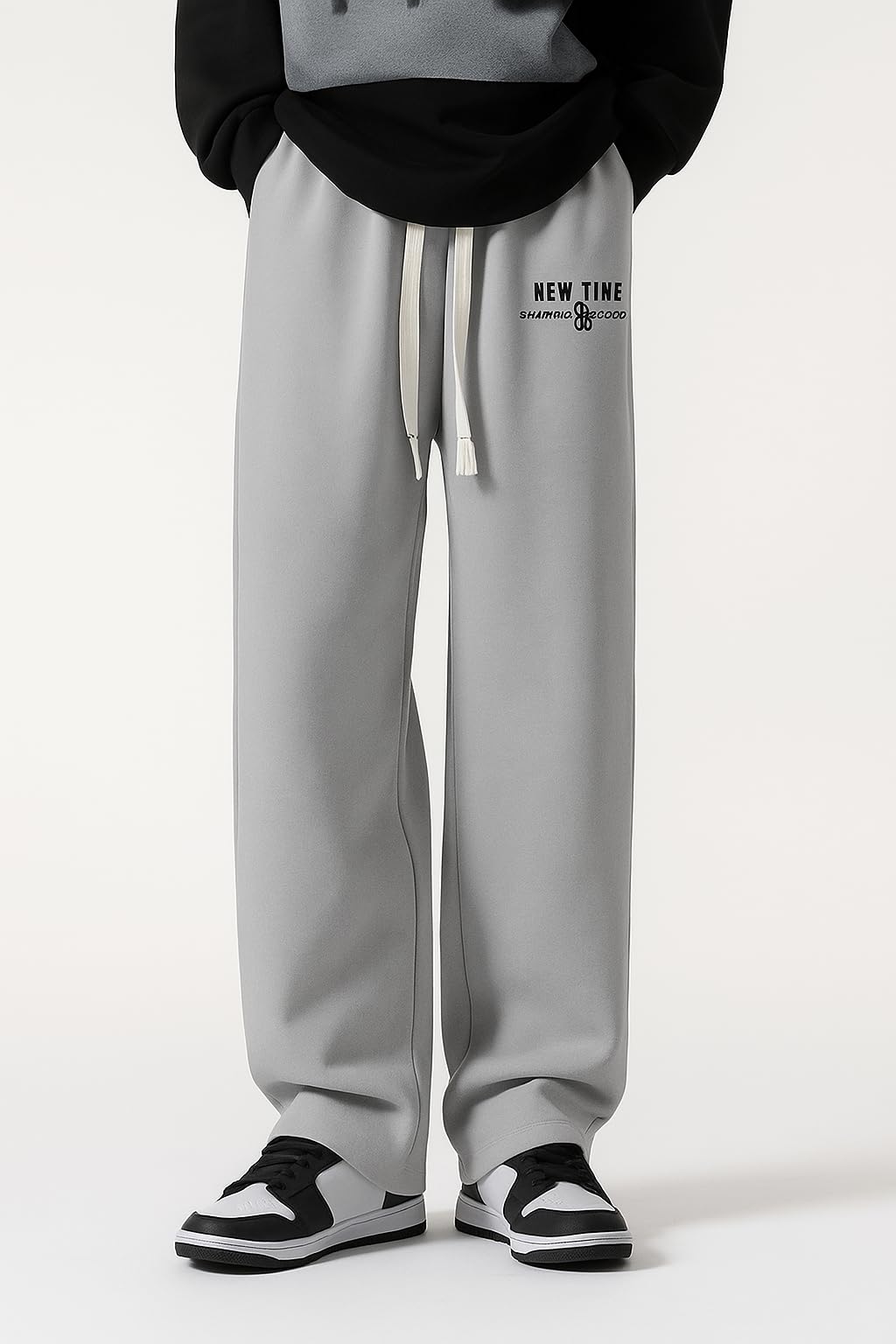 Samfor Mid-Rise Stretchable Joggers in Premium Polycotton Comfort Blend for Street and Lounge Wear - Korean Style Baggy Track Pants for Men