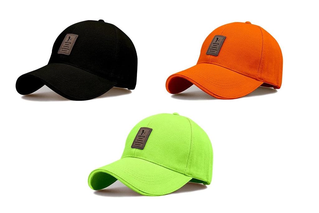 Combo 3 @2 Cap for Men Women Topi Unisex Head Branded Boy's Girl's Caps Adjustable Strap Summer Sports Cricket Gym Dance Cotton Free Size