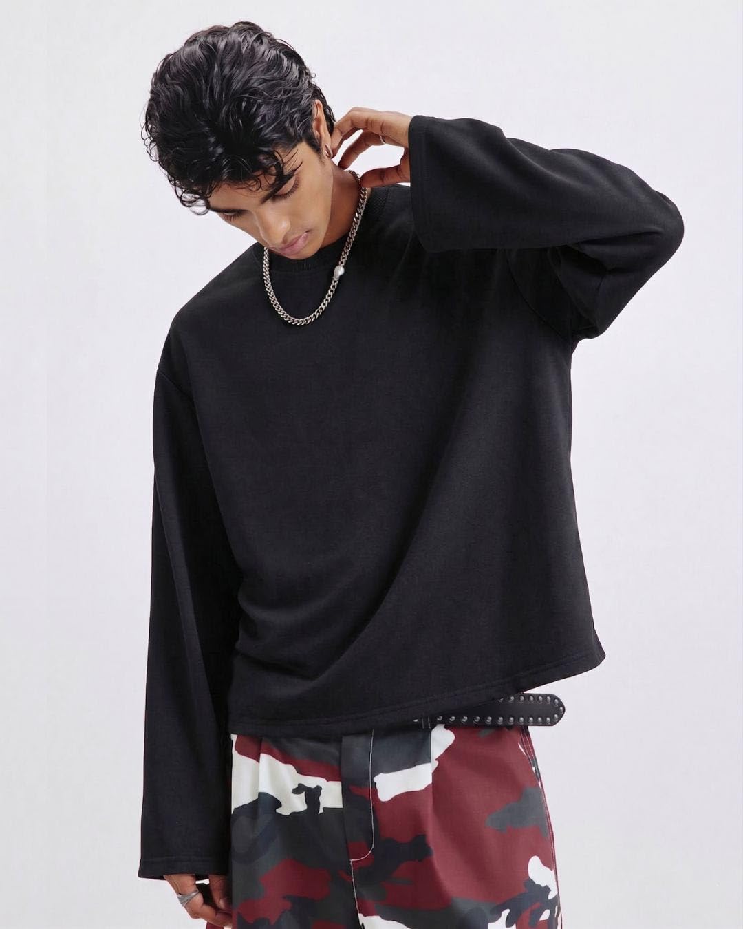 Long Sleeve Solid Oversized Tshirt | Breathable Winter Layering Essential | Soft Cotton Relaxed fit