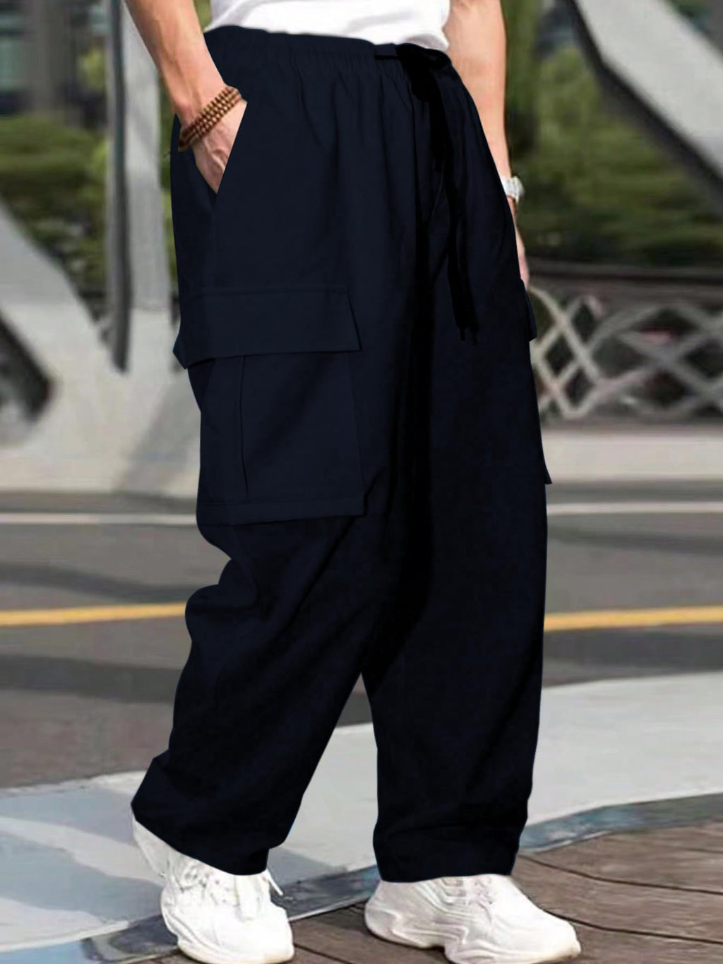 GRECIILOOKS Men's Regular Fit Low Rise Polycotton Cargos | Cargo Track Pant | Loose Fit | Regular Trouser (Available in Plus Size)