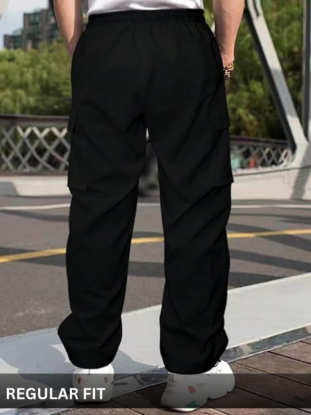 GRECIILOOKS Men's Regular Fit Low Rise Polycotton Cargos | Cargo Track Pant | Loose Fit | Regular Trouser (Available in Plus Size)