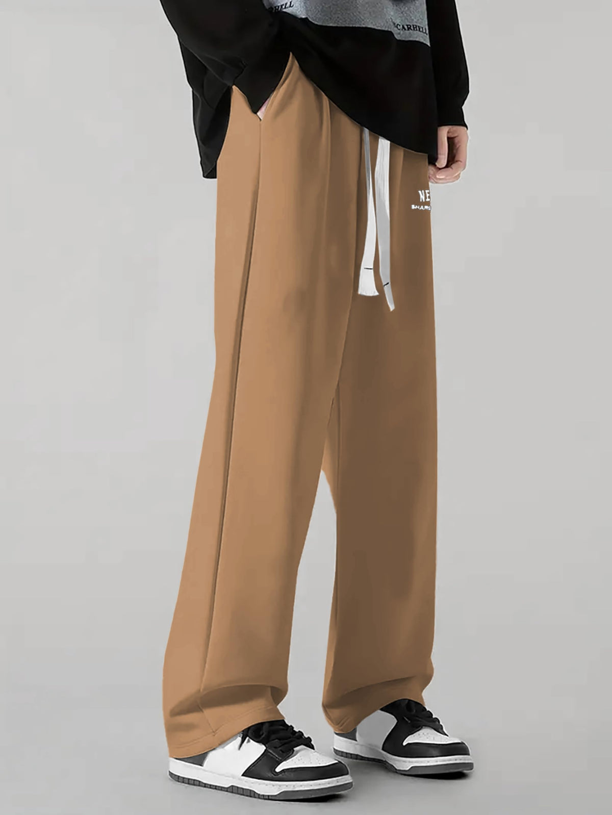 Samfor Mid-Rise Stretchable Joggers in Premium Polycotton Comfort Blend for Street and Lounge Wear - Korean Style Baggy Track Pants for Men
