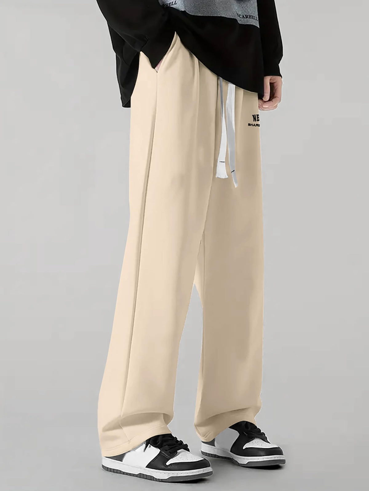 Samfor Mid-Rise Stretchable Joggers in Premium Polycotton Comfort Blend for Street and Lounge Wear - Korean Style Baggy Track Pants for Men