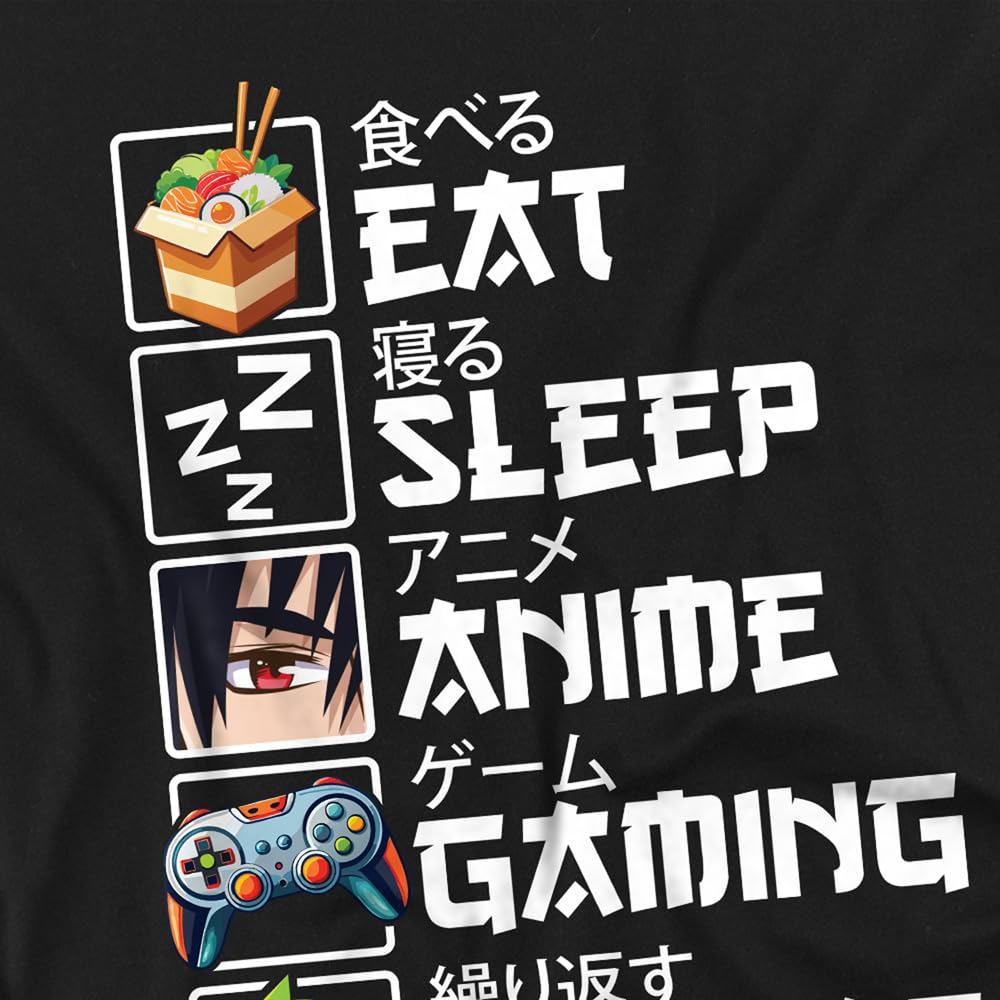 Popfunk Anime Gaming List T-Shirt – Funny Otaku Gamer Humor Tee, Unisex