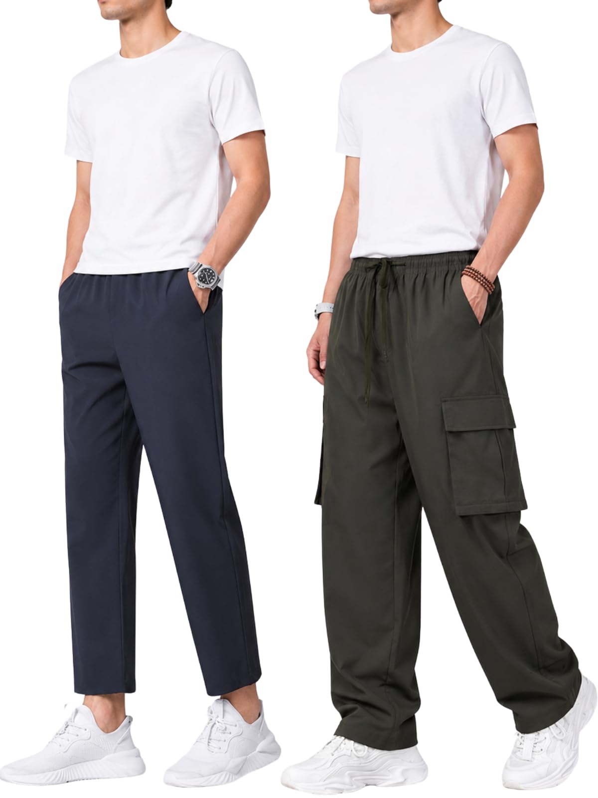 GRECIILOOKS Men's Regular Fit Low Rise Polycotton Cargos | Cargo Track Pant | Loose Fit | Regular Trouser (Available in Plus Size)