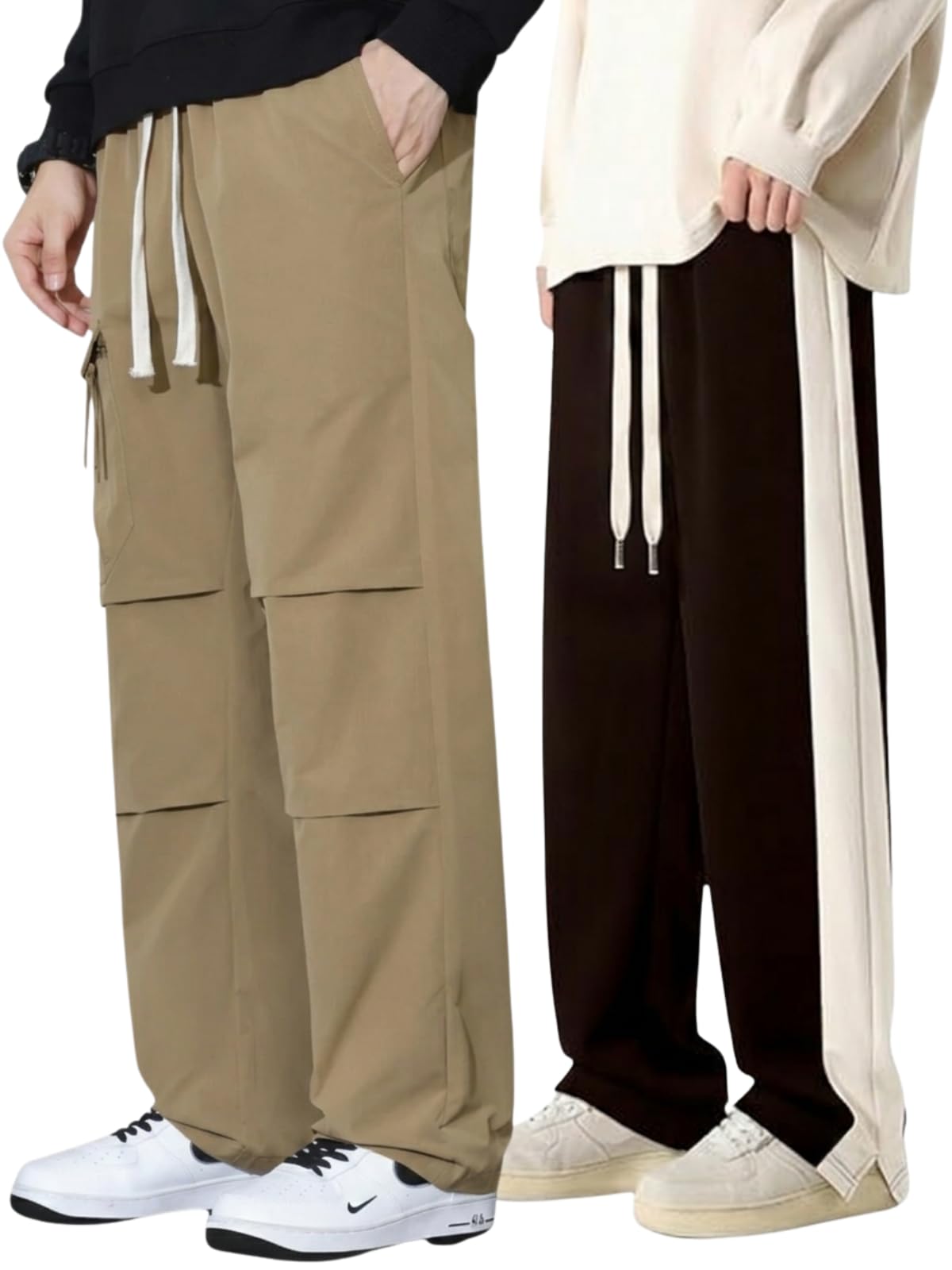 GRECIILOOKS Men’s Cargo Pants | Multi Pocket Cotton Cargo Joggers for Men | Loose Fit Stylish Pant with Pockets | Casual Baggy Trousers & Streetwear Lower