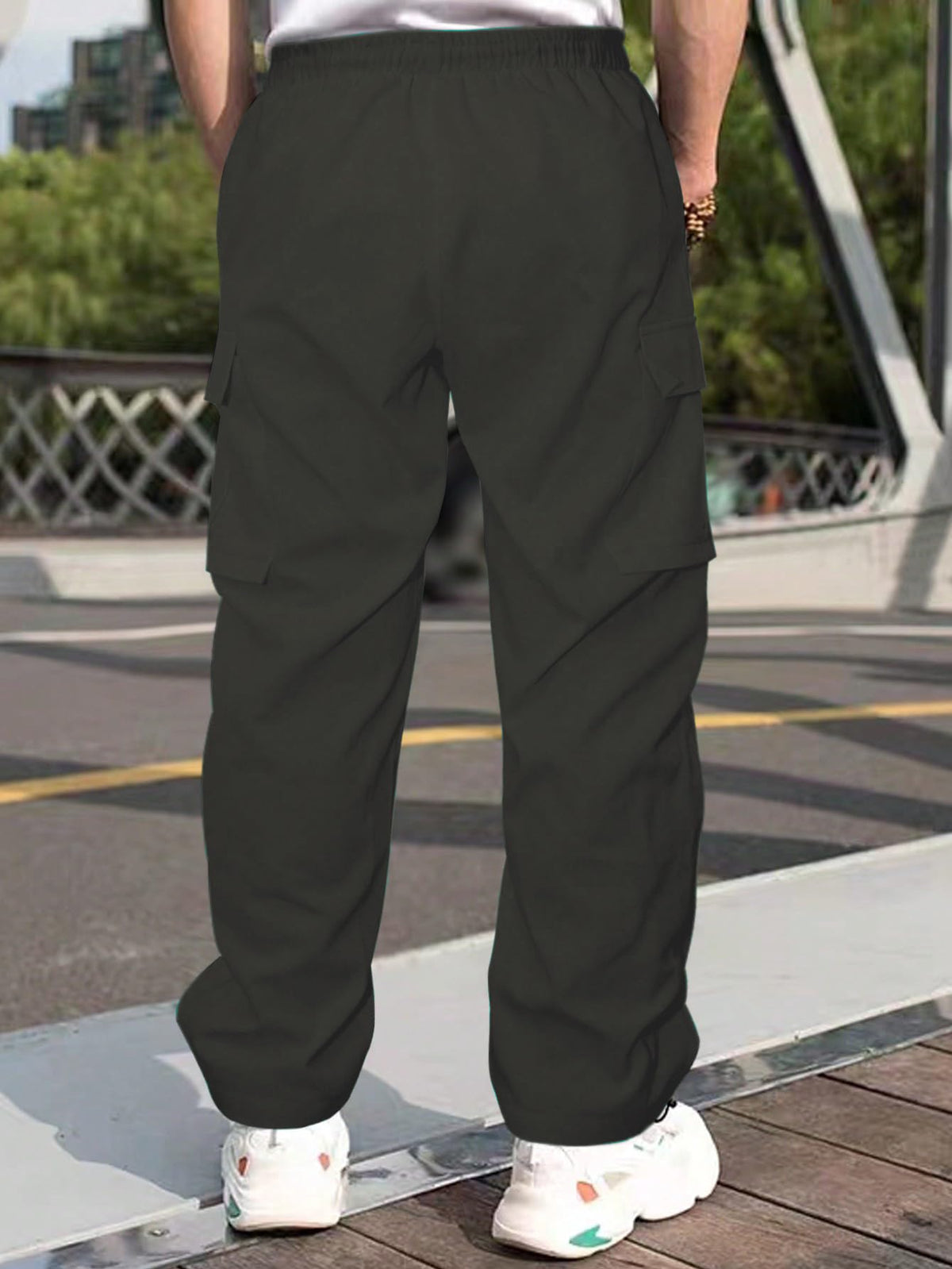 GRECIILOOKS Men's Regular Fit Low Rise Polycotton Cargos | Cargo Track Pant | Loose Fit | Regular Trouser (Available in Plus Size)