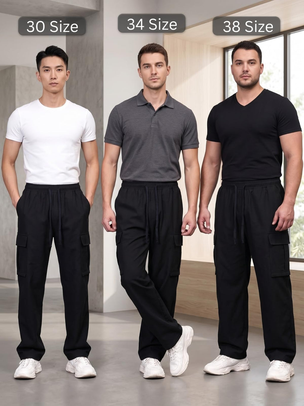 GRECIILOOKS Men's Regular Fit Low Rise Polycotton Cargos | Cargo Track Pant | Loose Fit | Regular Trouser (Available in Plus Size)
