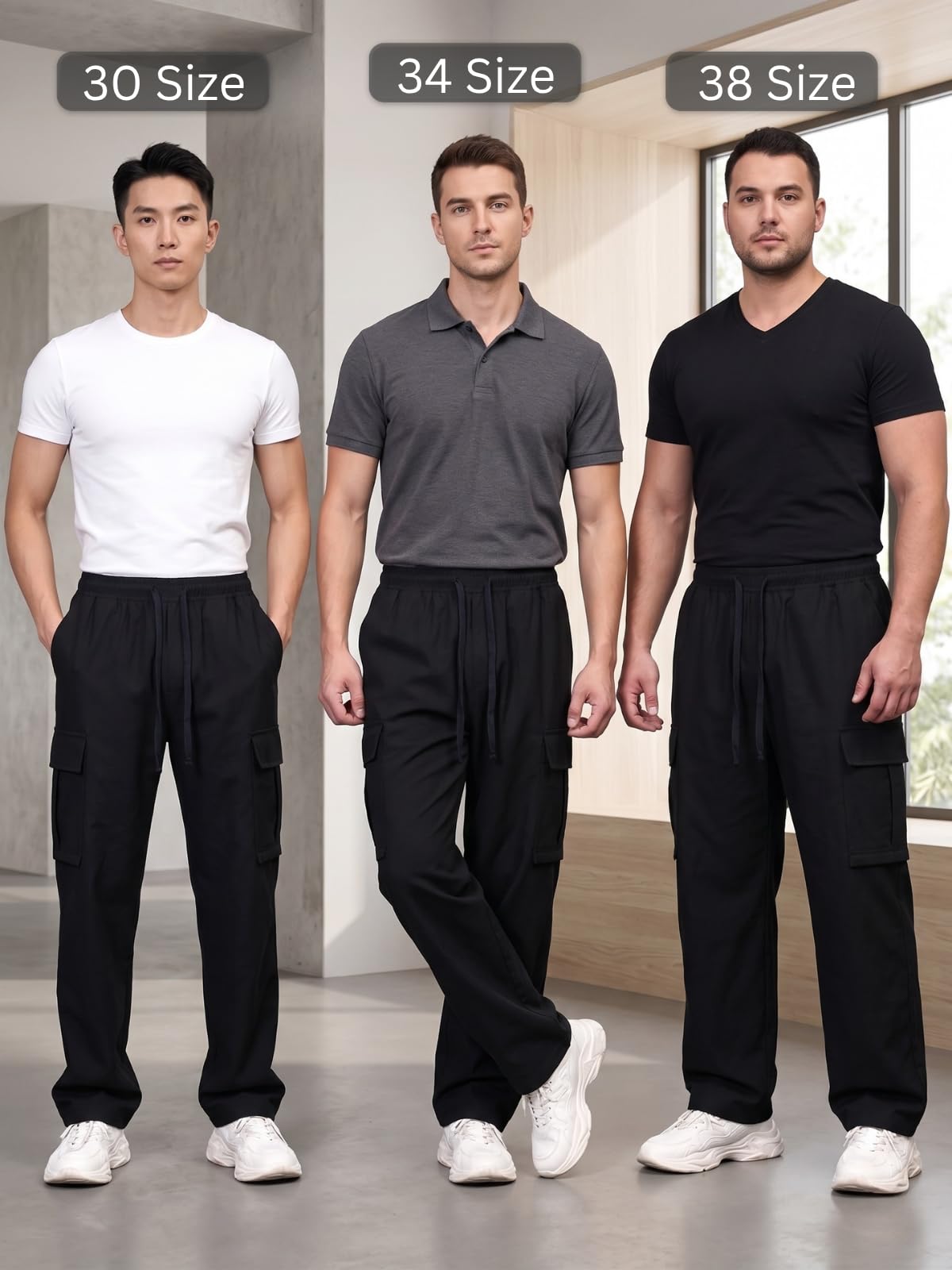 GRECIILOOKS Men's Regular Fit Low Rise Polycotton Cargos | Cargo Track Pant | Loose Fit | Regular Trouser (Available in Plus Size)