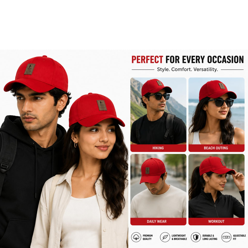 Cap for Men Women Topi Unisex Head Branded Boy's Girl's Caps Adjustable Strap Summer Sports Cricket Gym Dance Cotton Free Size