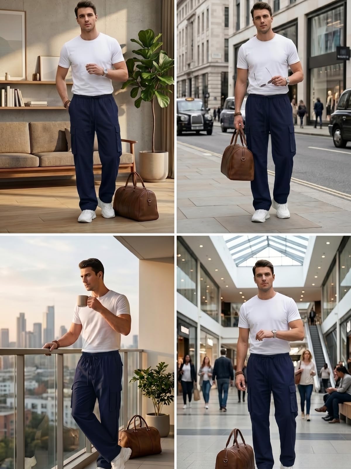 GRECIILOOKS Men's Regular Fit Low Rise Polycotton Cargos | Cargo Track Pant | Loose Fit | Regular Trouser (Available in Plus Size)