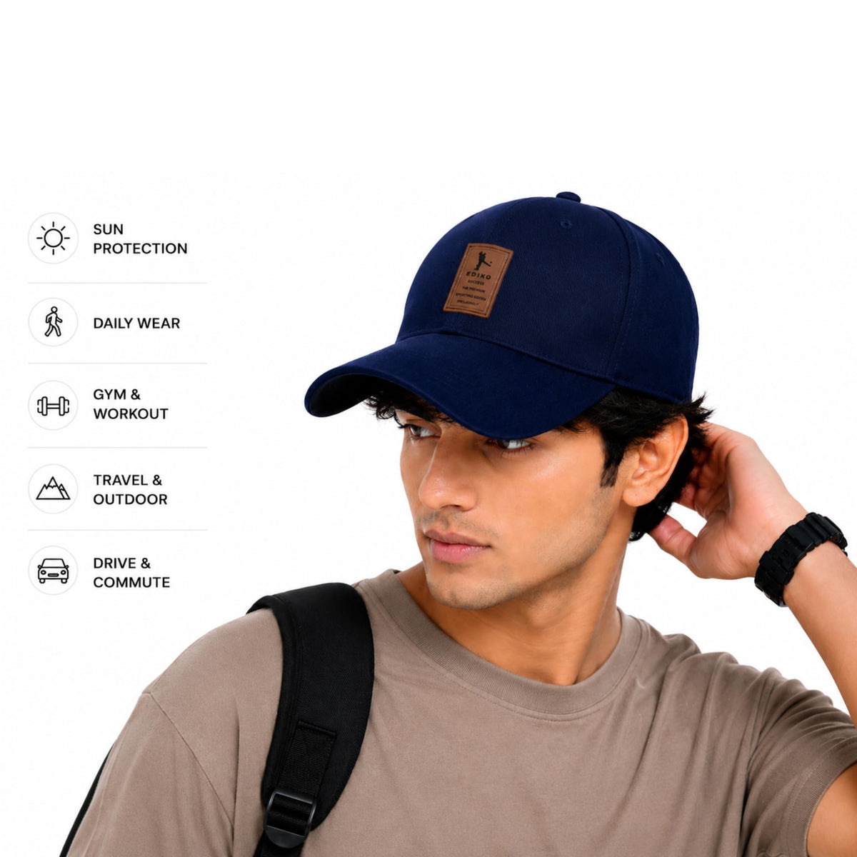 Cap for Men Women Topi Unisex Head Branded Boy's Girl's Caps Adjustable Strap Summer Sports Cricket Gym Dance Cotton Free Size