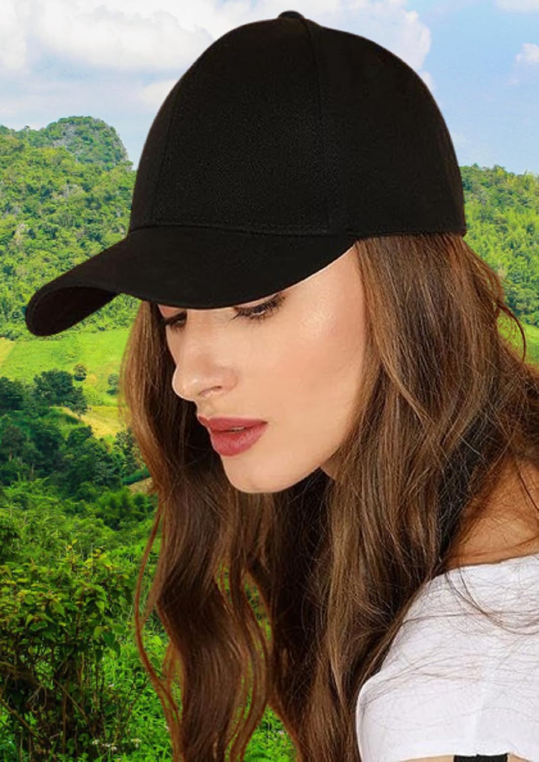 Cap for Men Women Topi Unisex Head Branded Boy's Girl's Caps Adjustable Strap Summer Sports Cricket Gym Dance Cotton Free Size